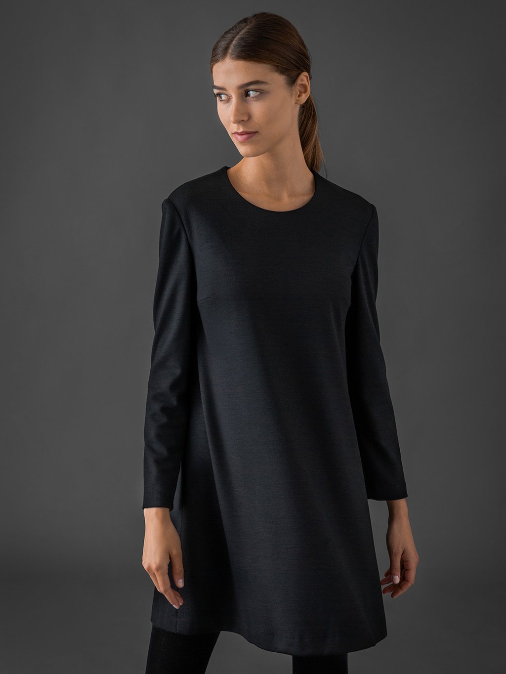 Detailansicht von Kurzes Kleid aus Merinowolle von HARRIS WHARF LONDON