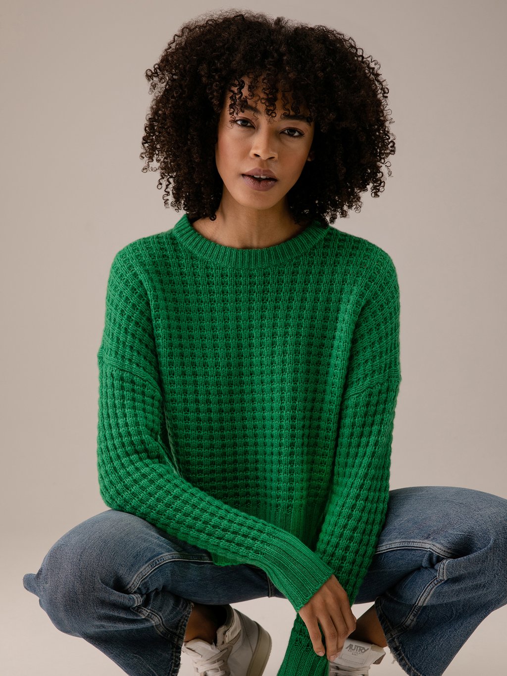 Detailansicht von Pullover mit Lochstrick von 360 Cashmere