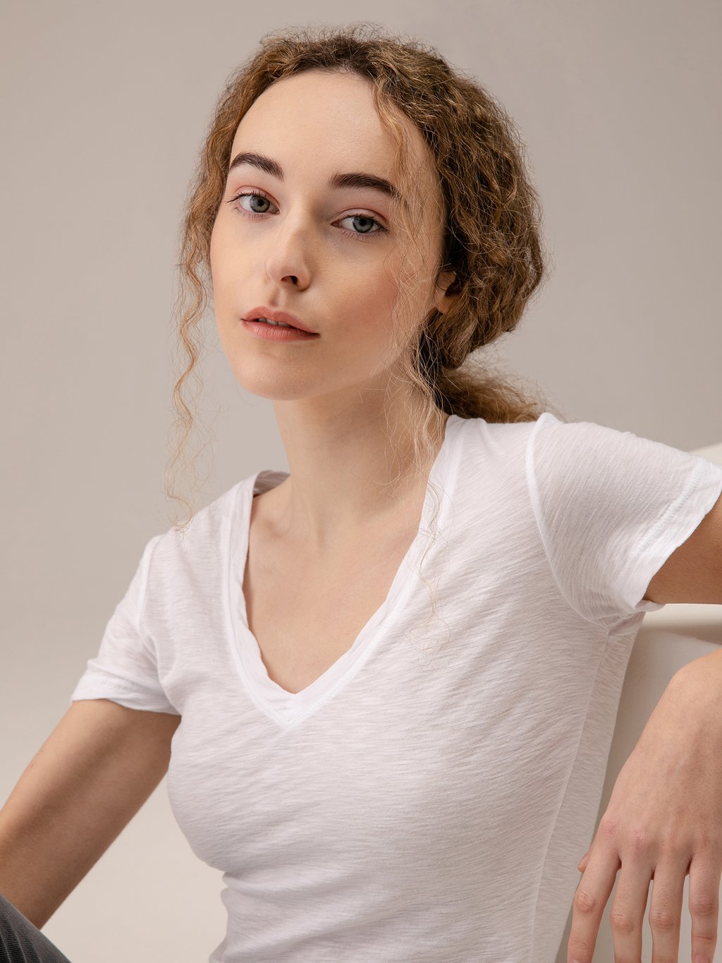 Detailansicht von T-Shirt aus Baumwolle von JAMES PERSE