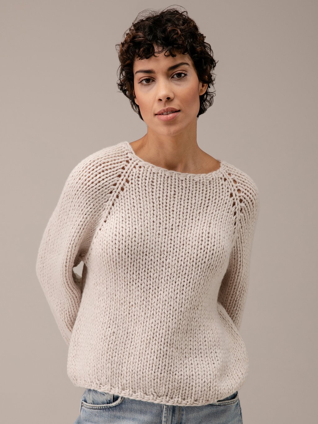 Detailansicht von Pullover aus Merinowolle von ILONA VON PREUSCHEN