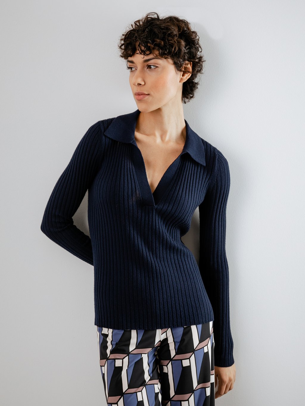 Detailansicht von Rippstrickpullover aus Merinowolle von DANIELS