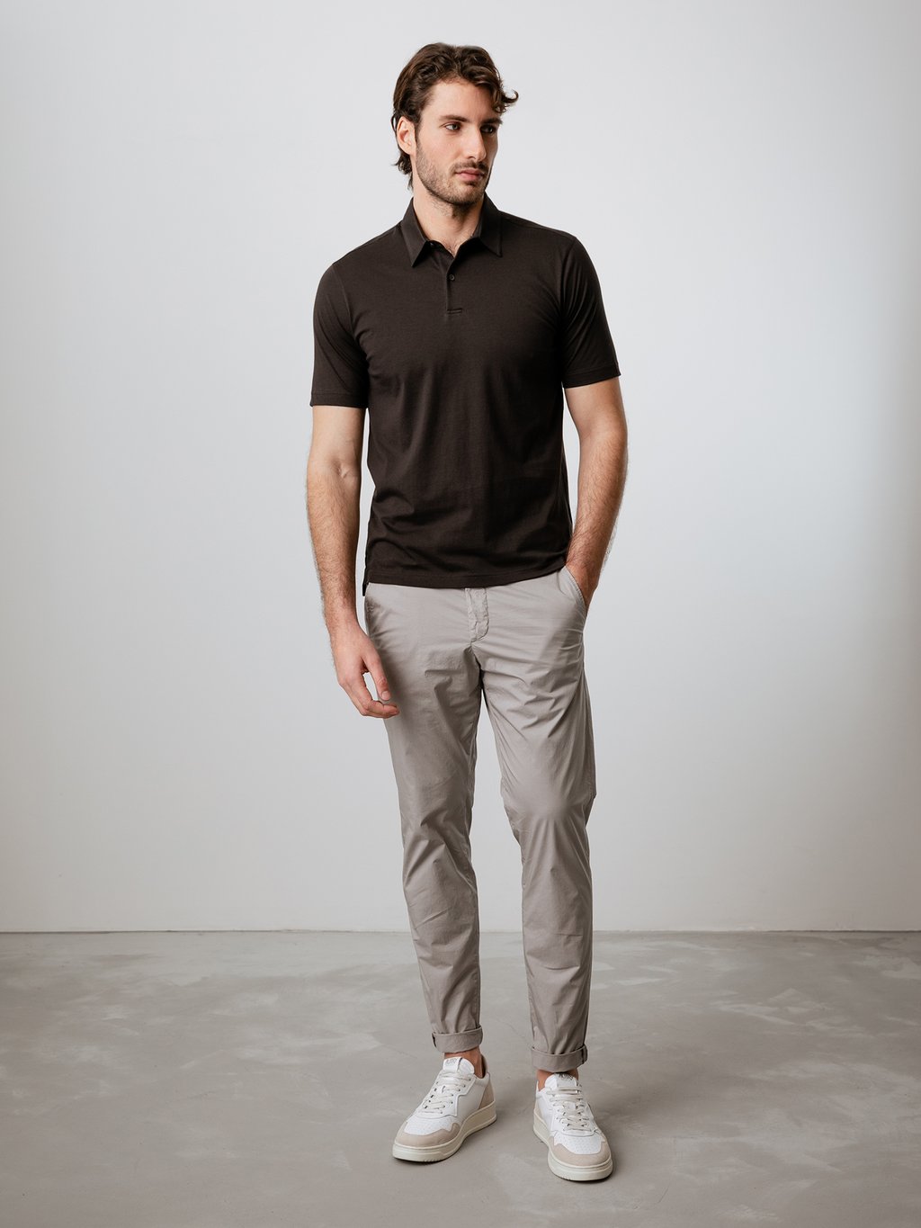 Detailansicht von Kurzarm-Poloshirt aus Baumwolle von STEFAN BRANDT