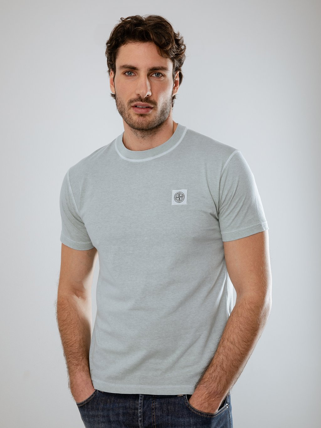 Detailansicht von T-Shirt aus Baumwolle von STONE ISLAND