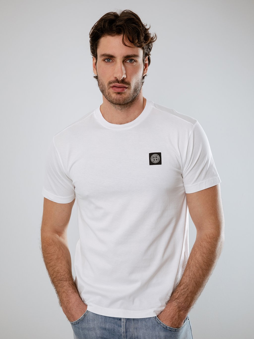 Detailansicht von T-Shirt aus Baumwolle von STONE ISLAND