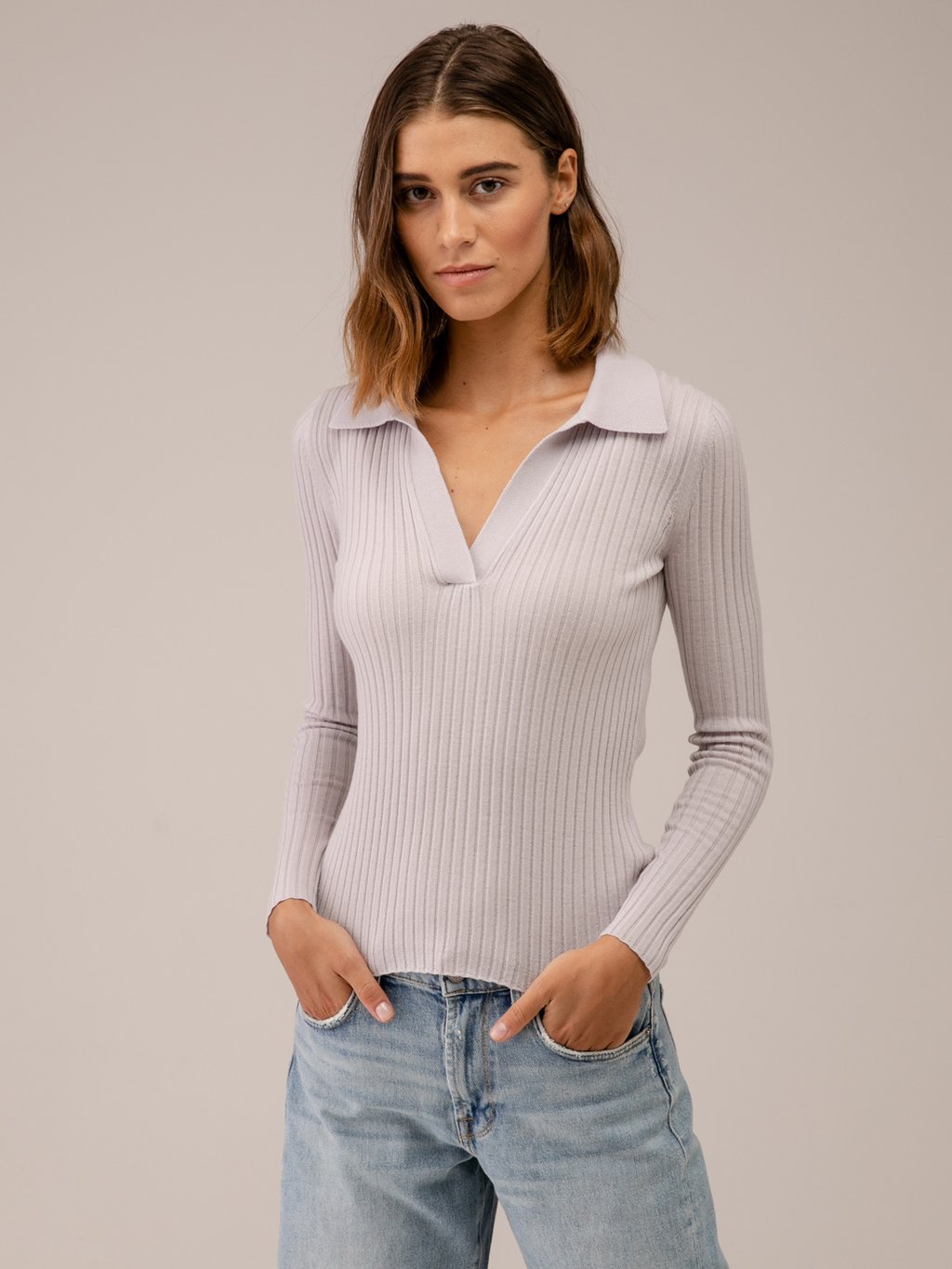 Detailansicht von Rippstrickpullover aus Merinowolle von DANIELS