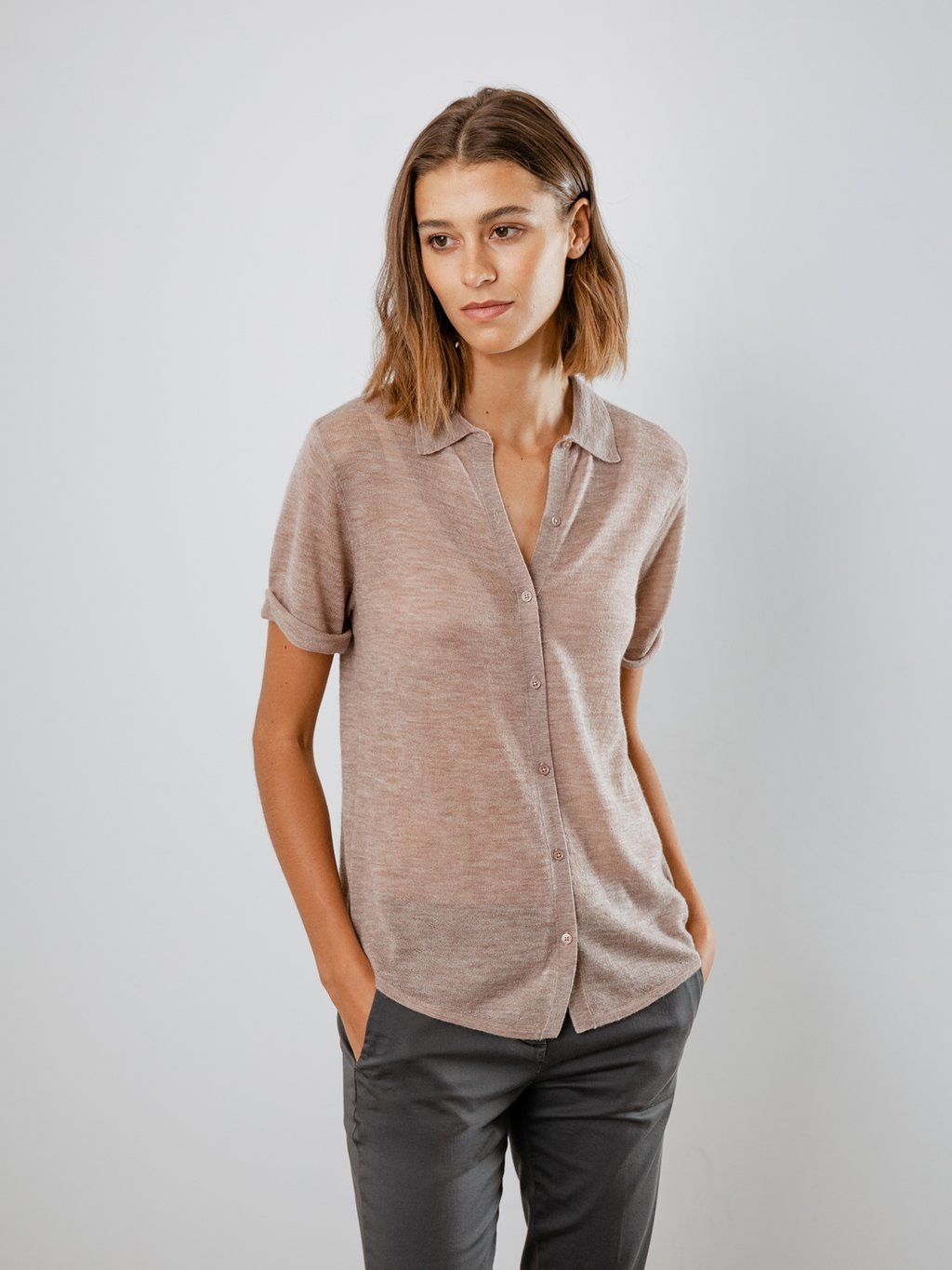 Detailansicht von Kurzarm-Pullover aus Cashmere von DANIELS