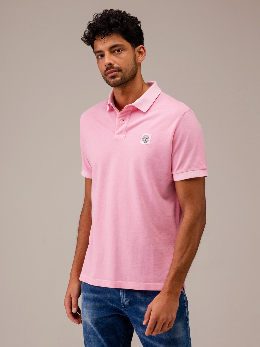 Detailansicht von Kurzarm-Poloshirt aus Baumwolle von STONE ISLAND