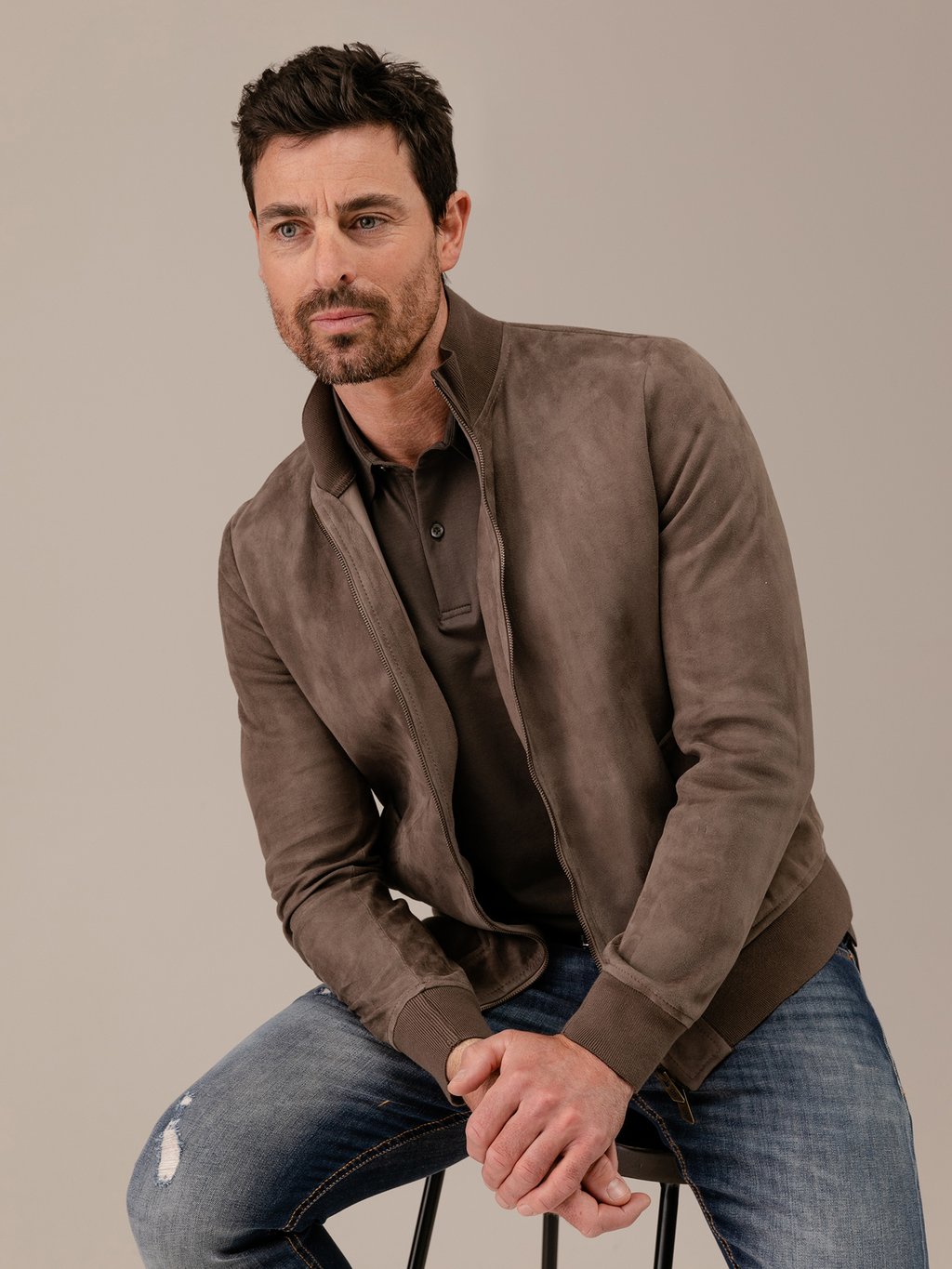 Detailansicht von Lederblouson von SALVATORE SANTORO