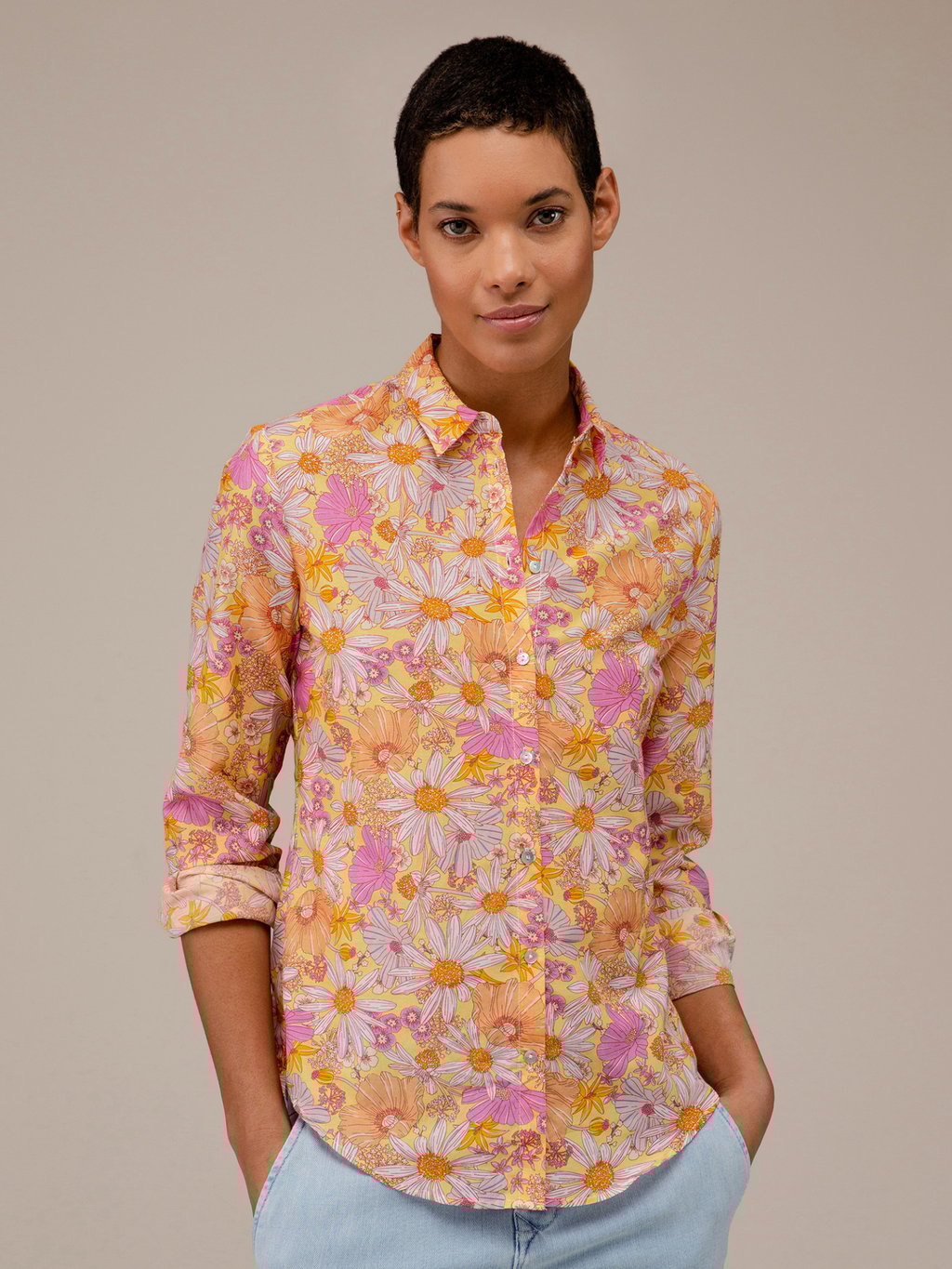 Detailansicht von Gemusterte Baumwollbluse von DANIELS