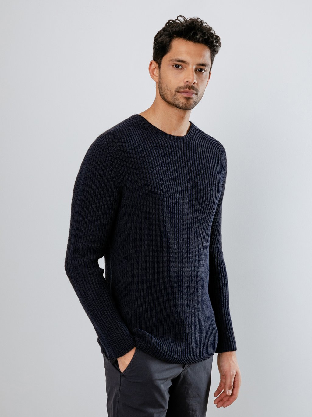 Detailansicht von Pullover aus Baumwolle von HANNES ROETHER