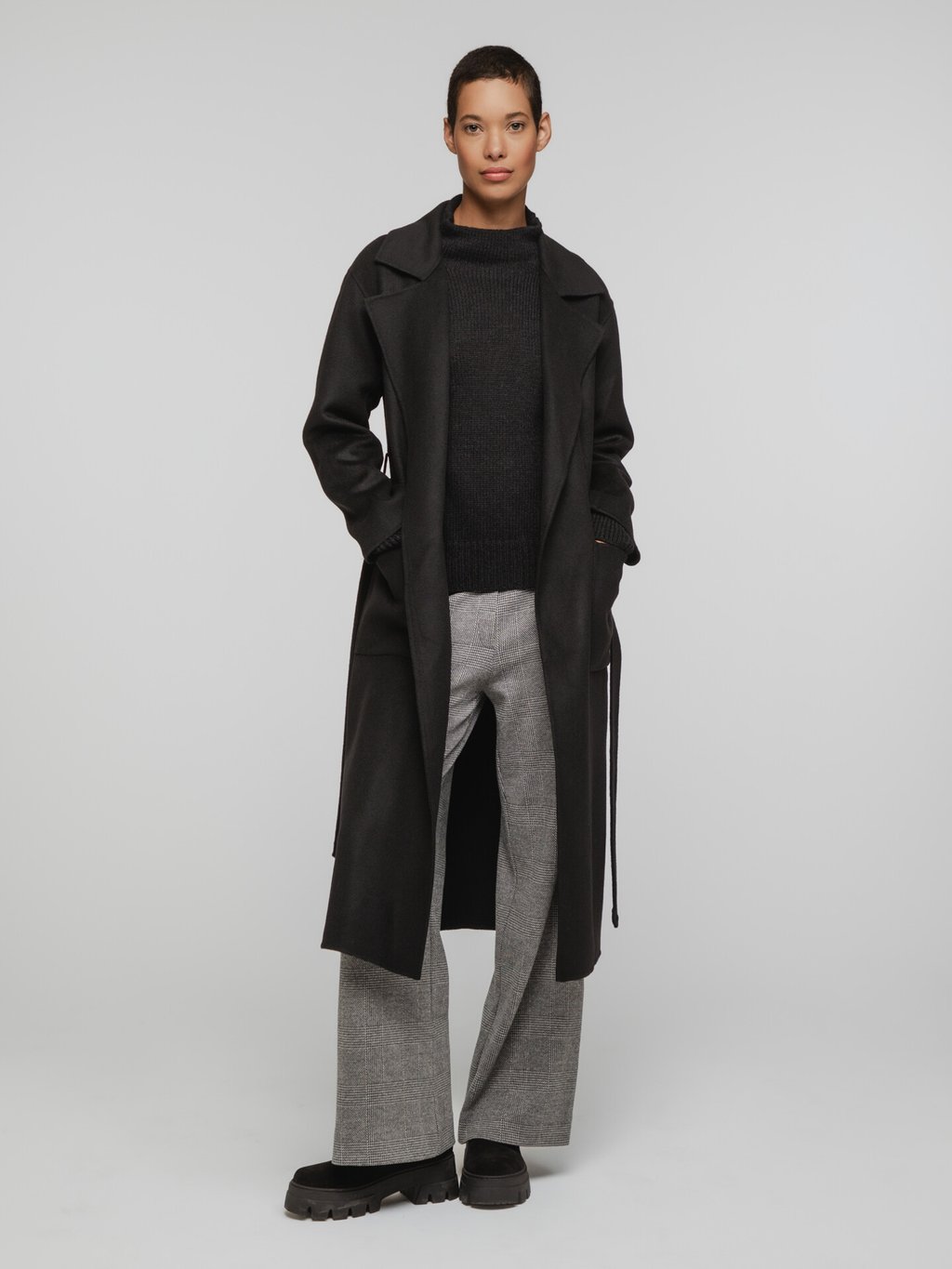 Detailansicht von Langer Wollmantel von OAKWOOD