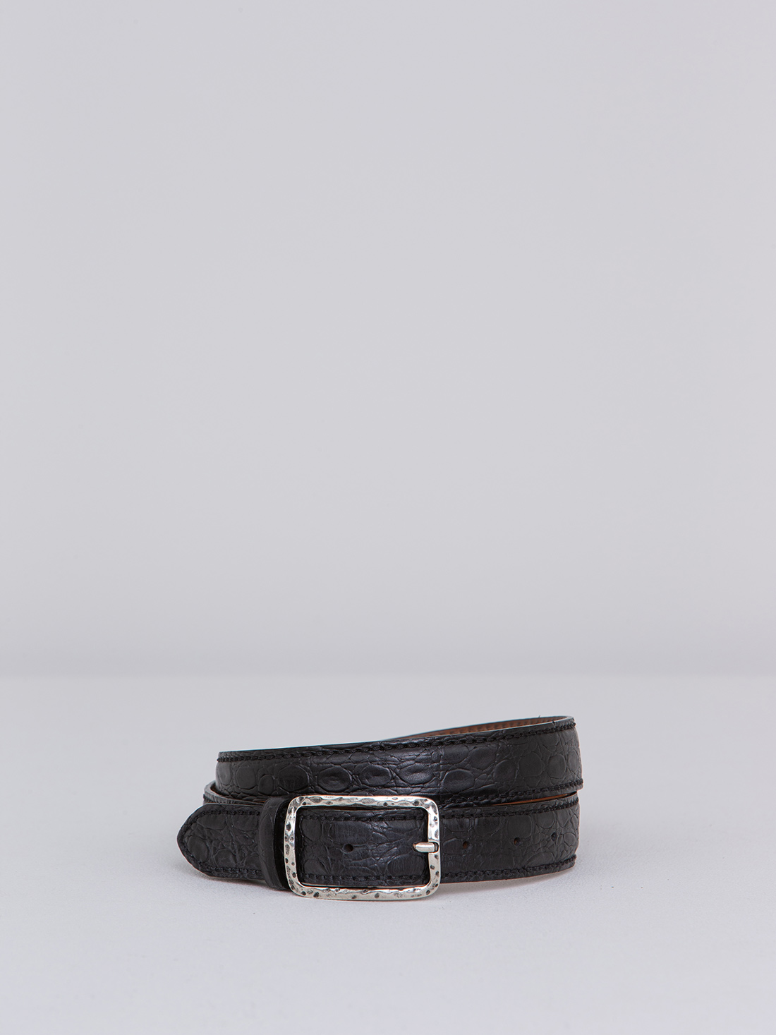 Detailansicht von Gürtel aus Krokodilleder von REPTILE’S HOUSE
