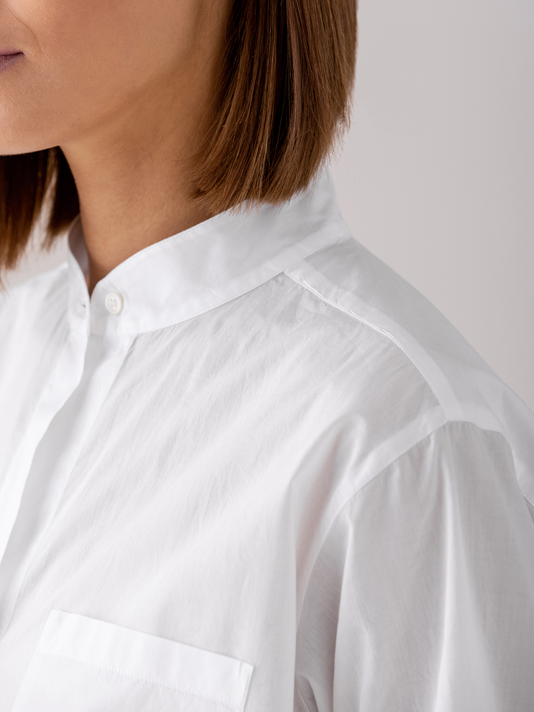 Detailansicht von Baumwollbluse mit Stehkragen von ROBERT FRIEDMAN