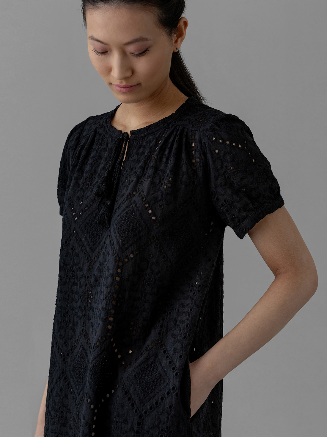 Detailansicht von Midi-Kleid aus Baumwolle von LA CAMICIA