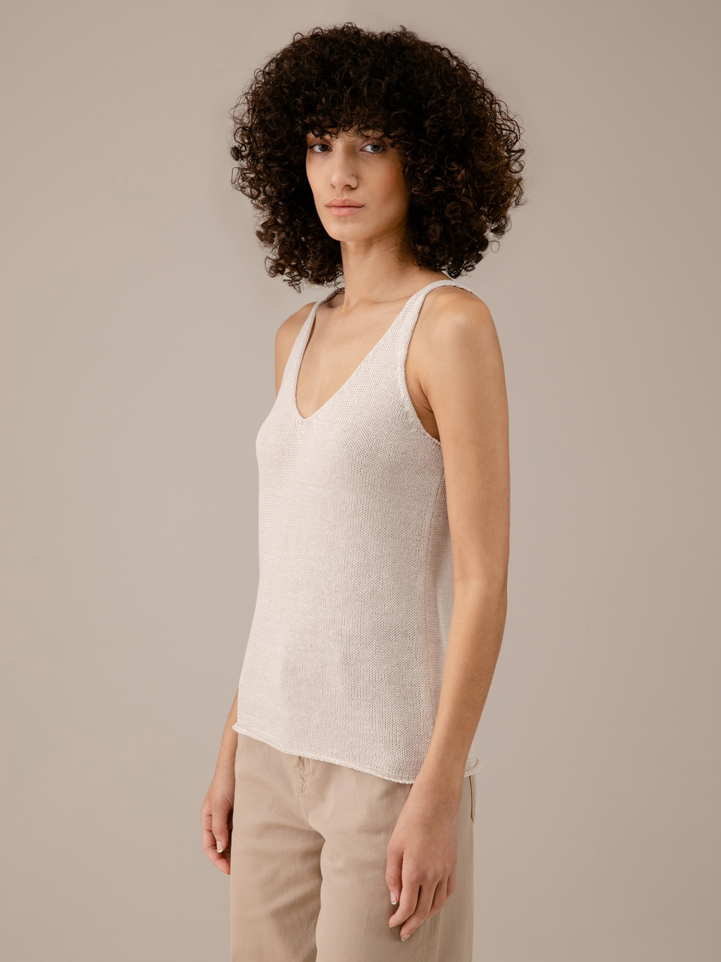 Detailansicht von Stricktop aus Leinen von DANIELS