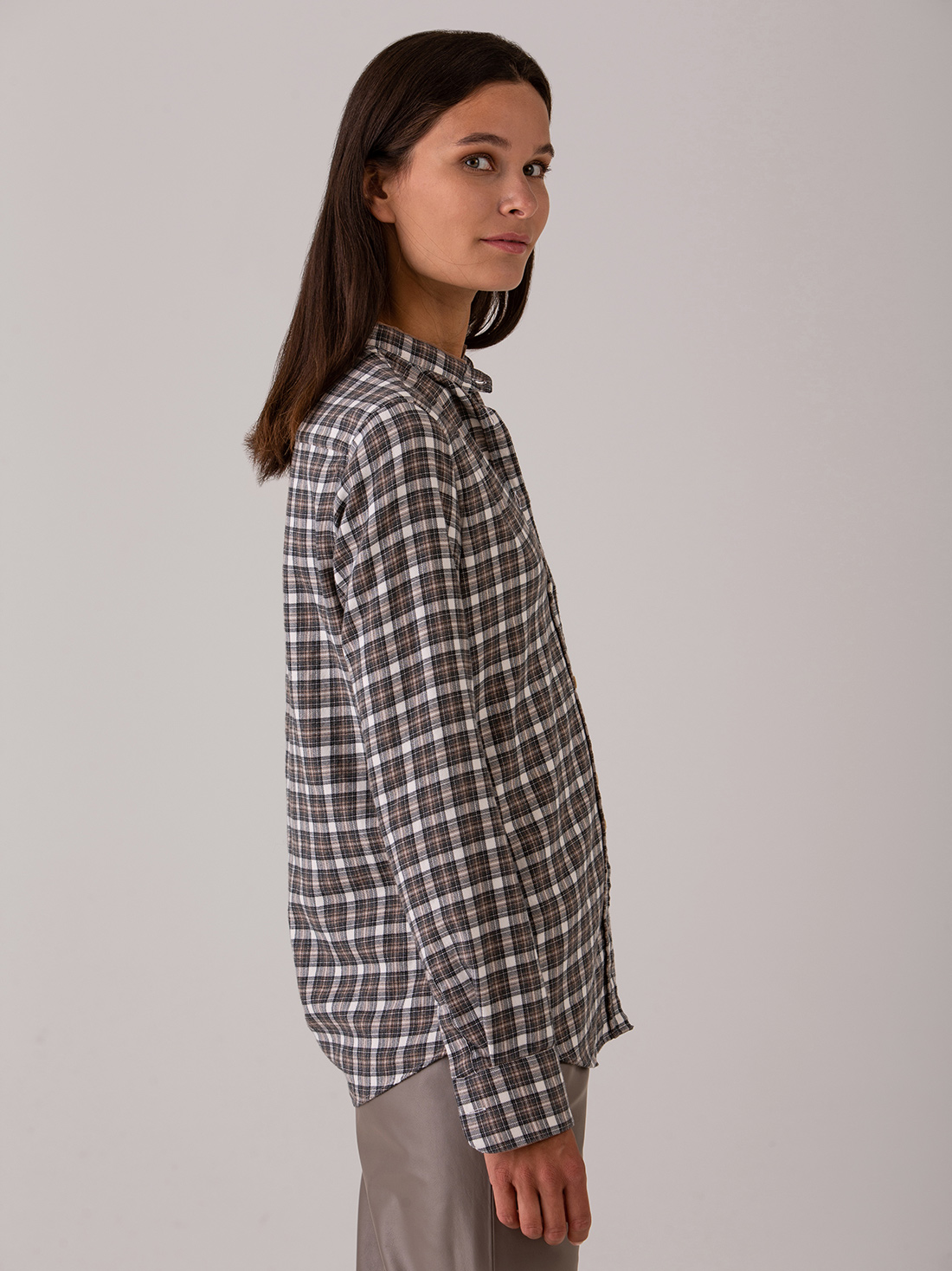 Detailansicht von Flanellbluse aus Baumwolle von AGLINI