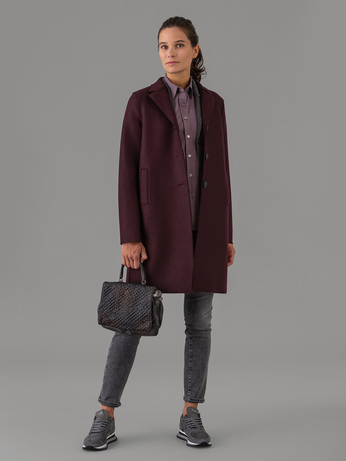 Detailansicht von Schurwollmantel von HARRIS WHARF LONDON