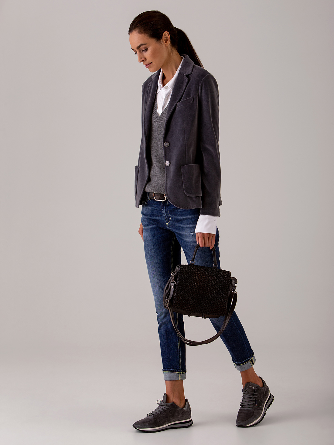 Detailansicht von Samtblazer aus Baumwolle von CIRCOLO