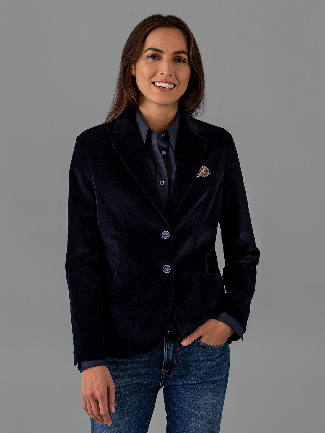 Detailansicht von Samtblazer aus Baumwolle von CIRCOLO