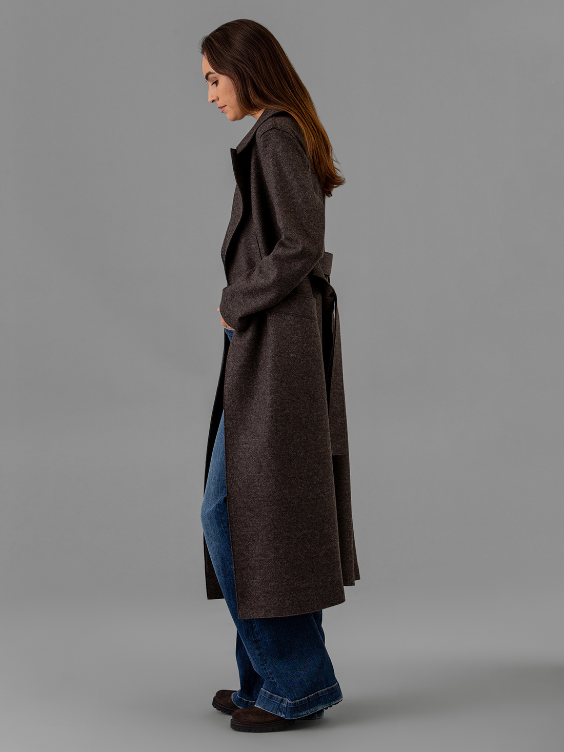 Detailansicht von Schurwollmantel von HARRIS WHARF LONDON