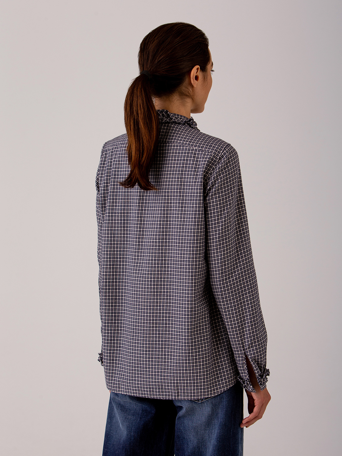 Detailansicht von Flanellbluse aus Baumwolle von AGLINI