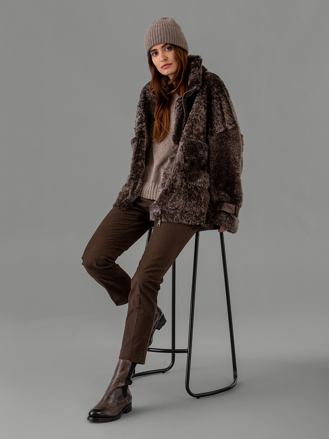 Detailansicht von Wendbare Lammlederjacke von GIORGIO BRATO