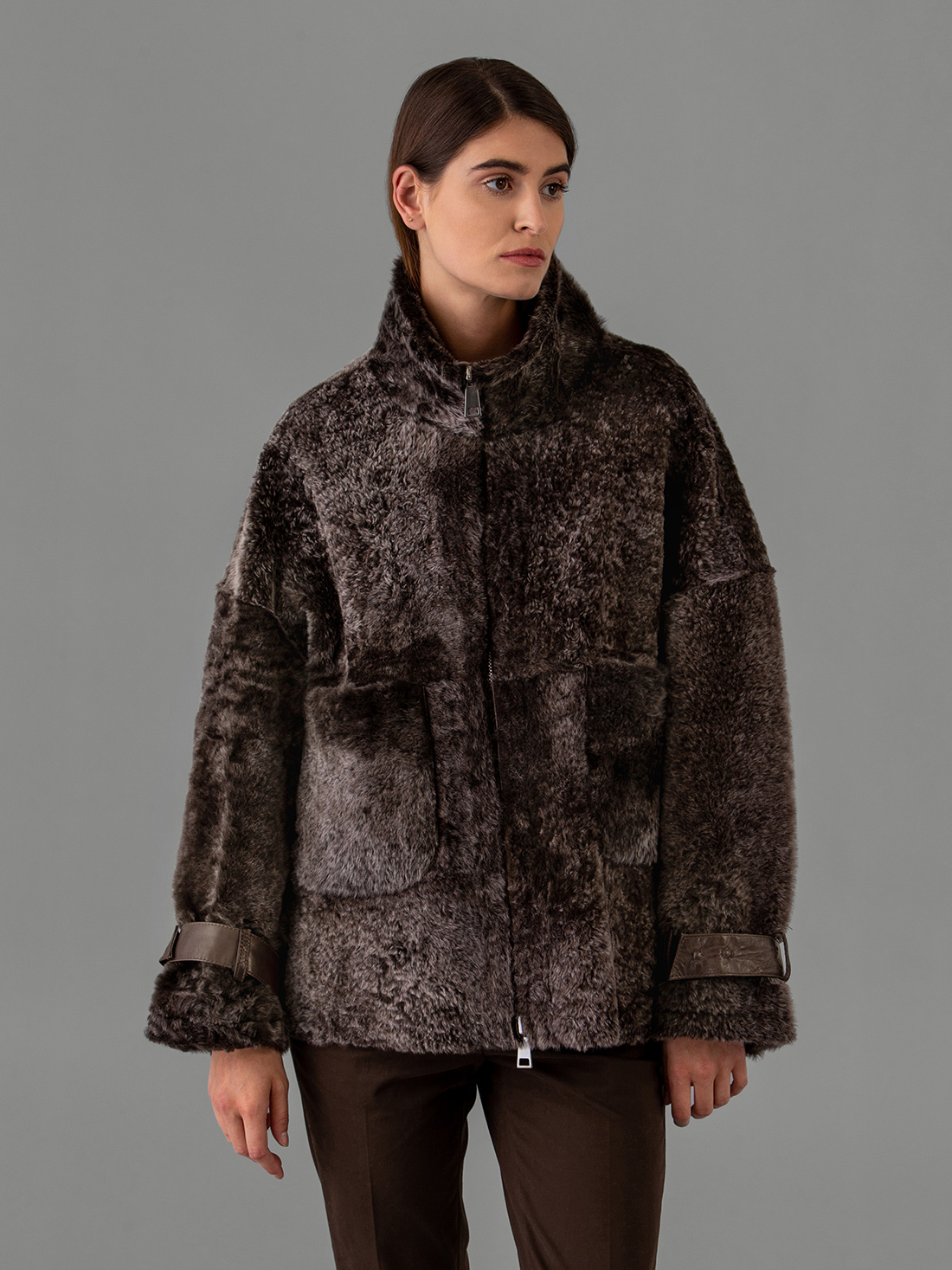 Detailansicht von Wendbare Lammlederjacke von GIORGIO BRATO