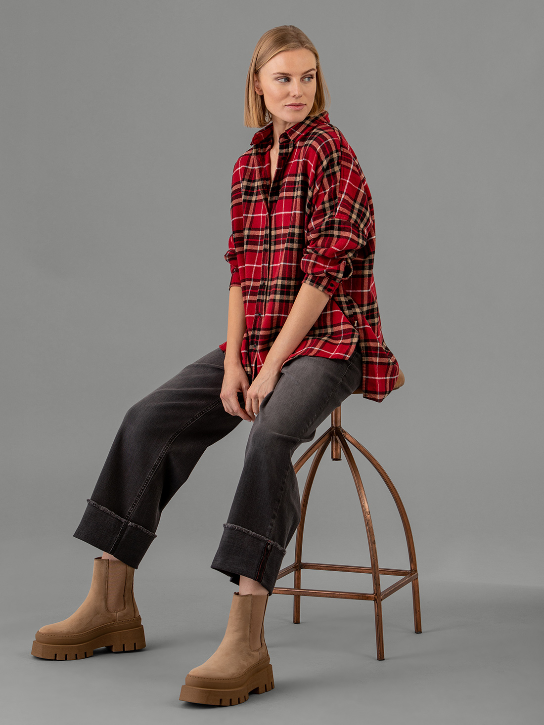 Detailansicht von Flanellbluse aus Baumwolle von HERRLICHER