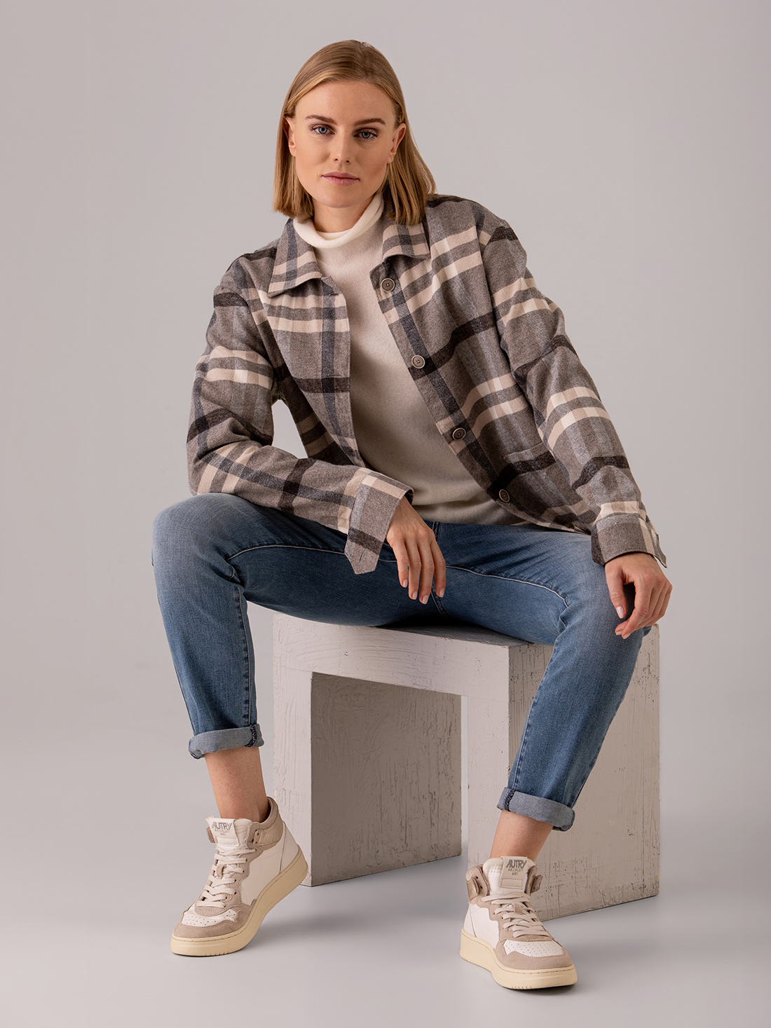 Detailansicht von Flanellbluse aus Baumwolle von FIL NOIR