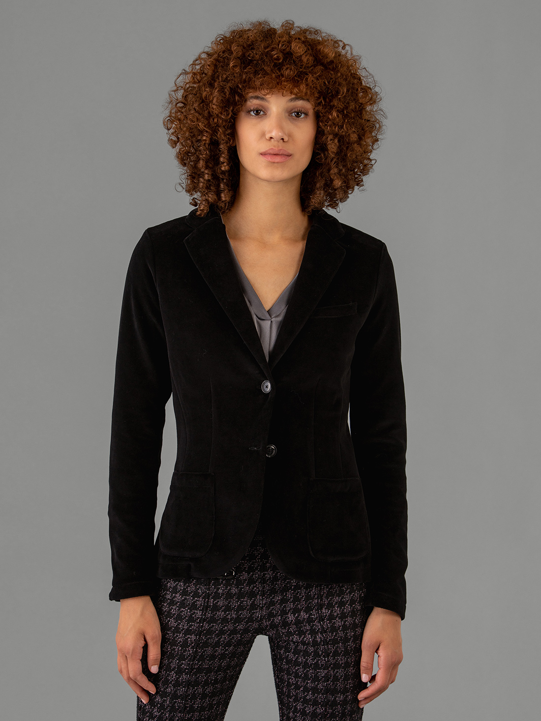 Detailansicht von Samtblazer aus Baumwolle von DANIELS