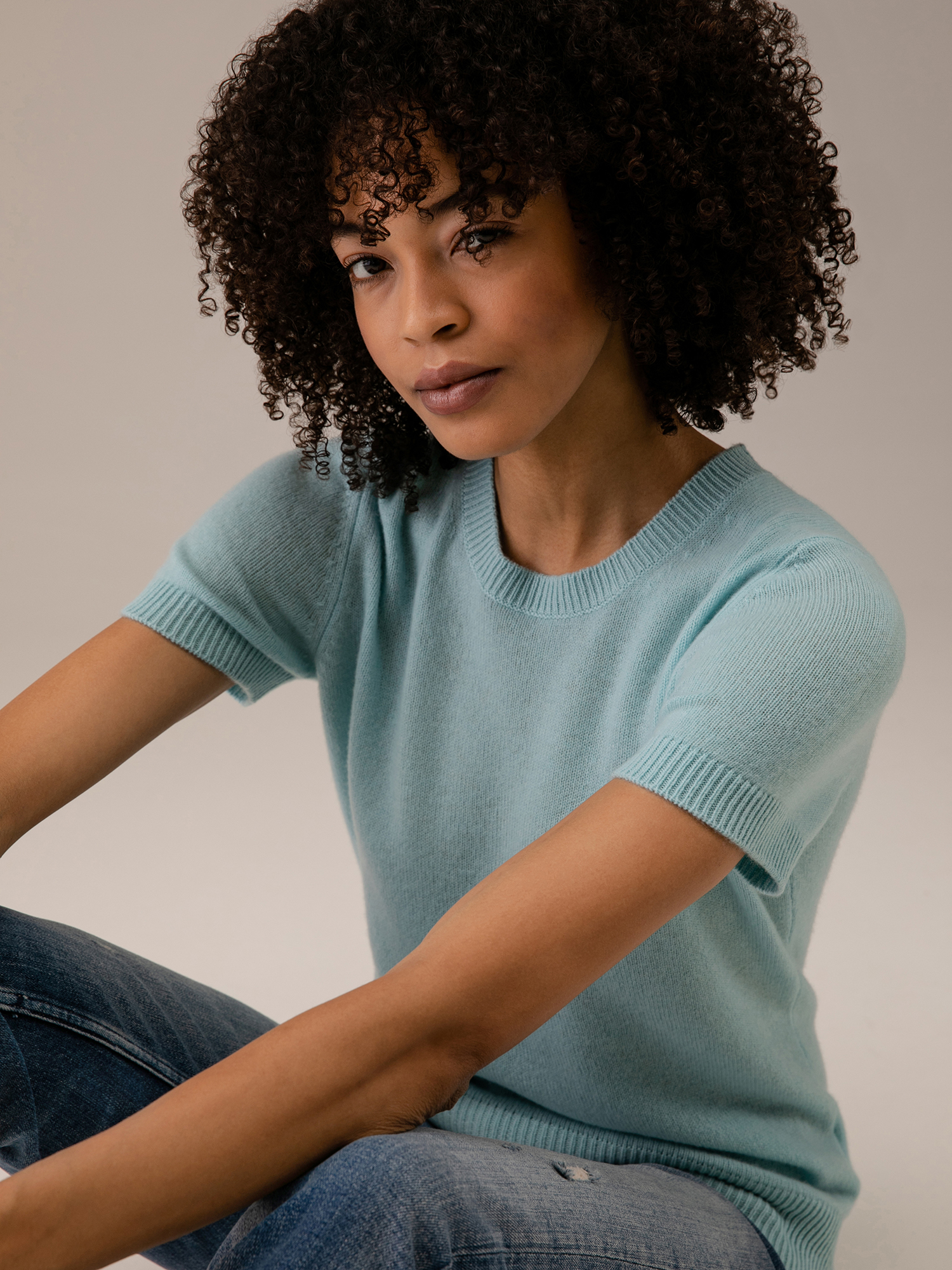 Detailansicht von Kurzarm-Pullover aus Cashmere von DANIELS