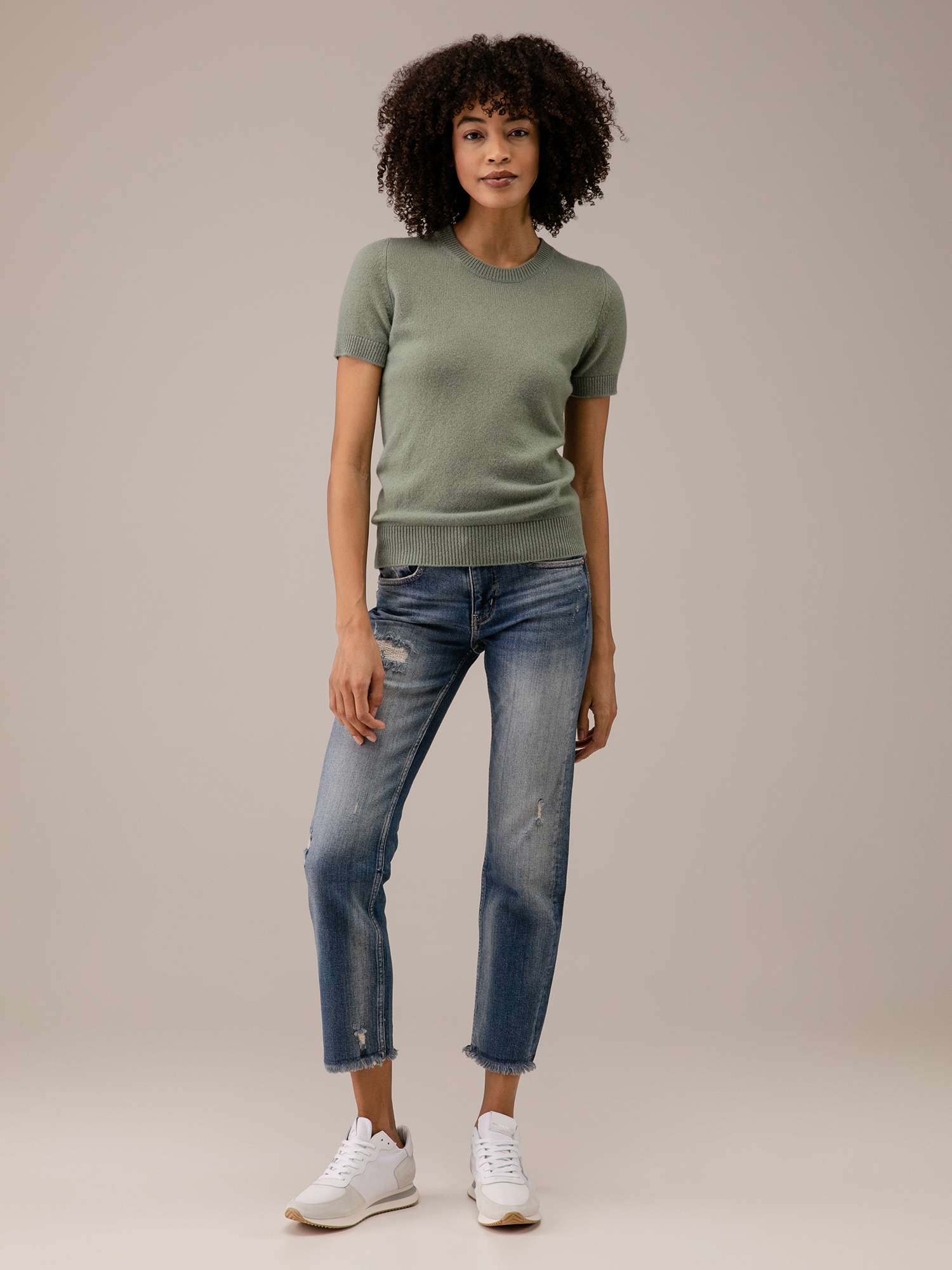 Detailansicht von Kurzarm-Pullover aus Cashmere von DANIELS