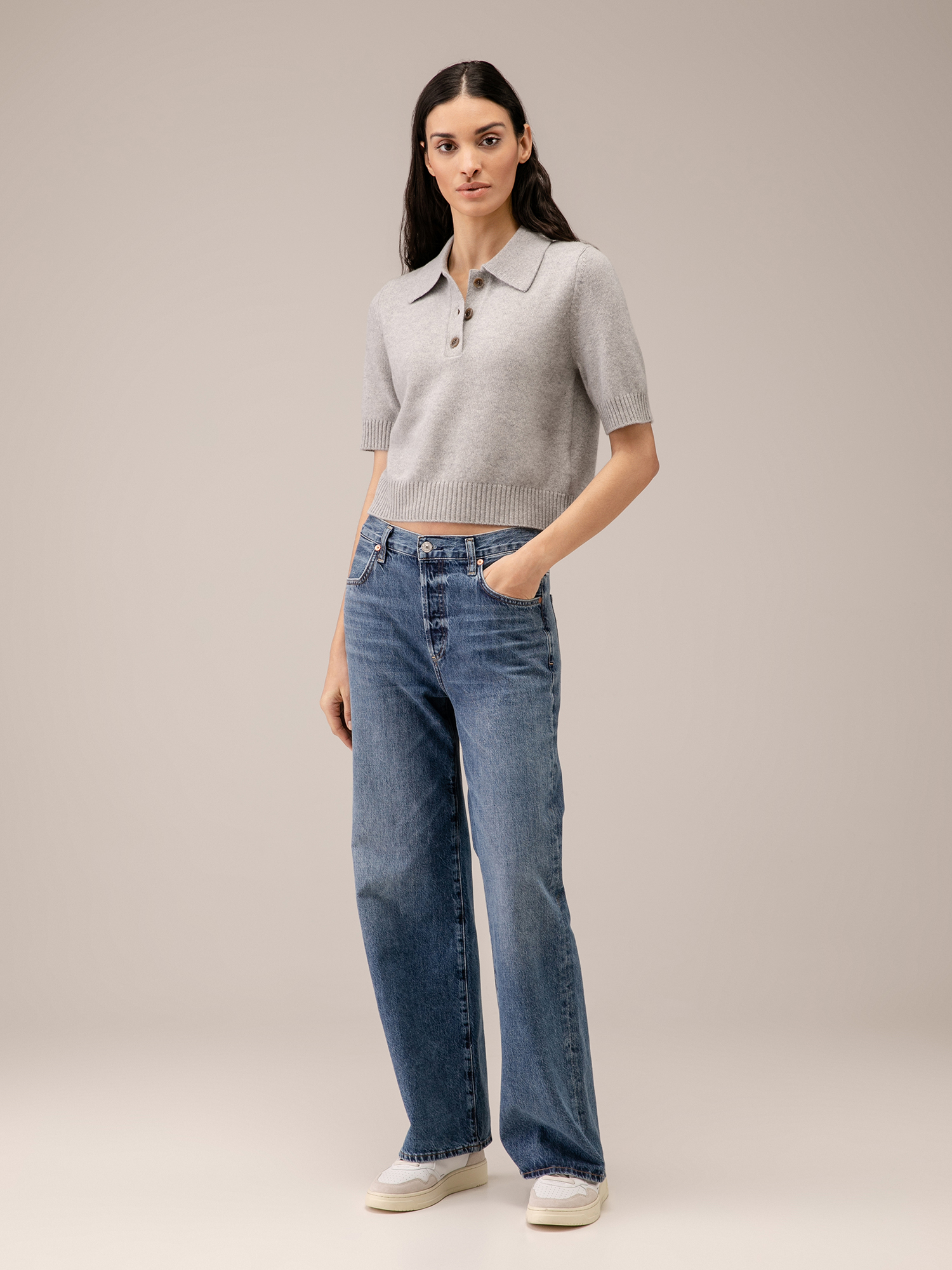 Detailansicht von Kurzarm-Pullover aus Cashmere von LISA YANG