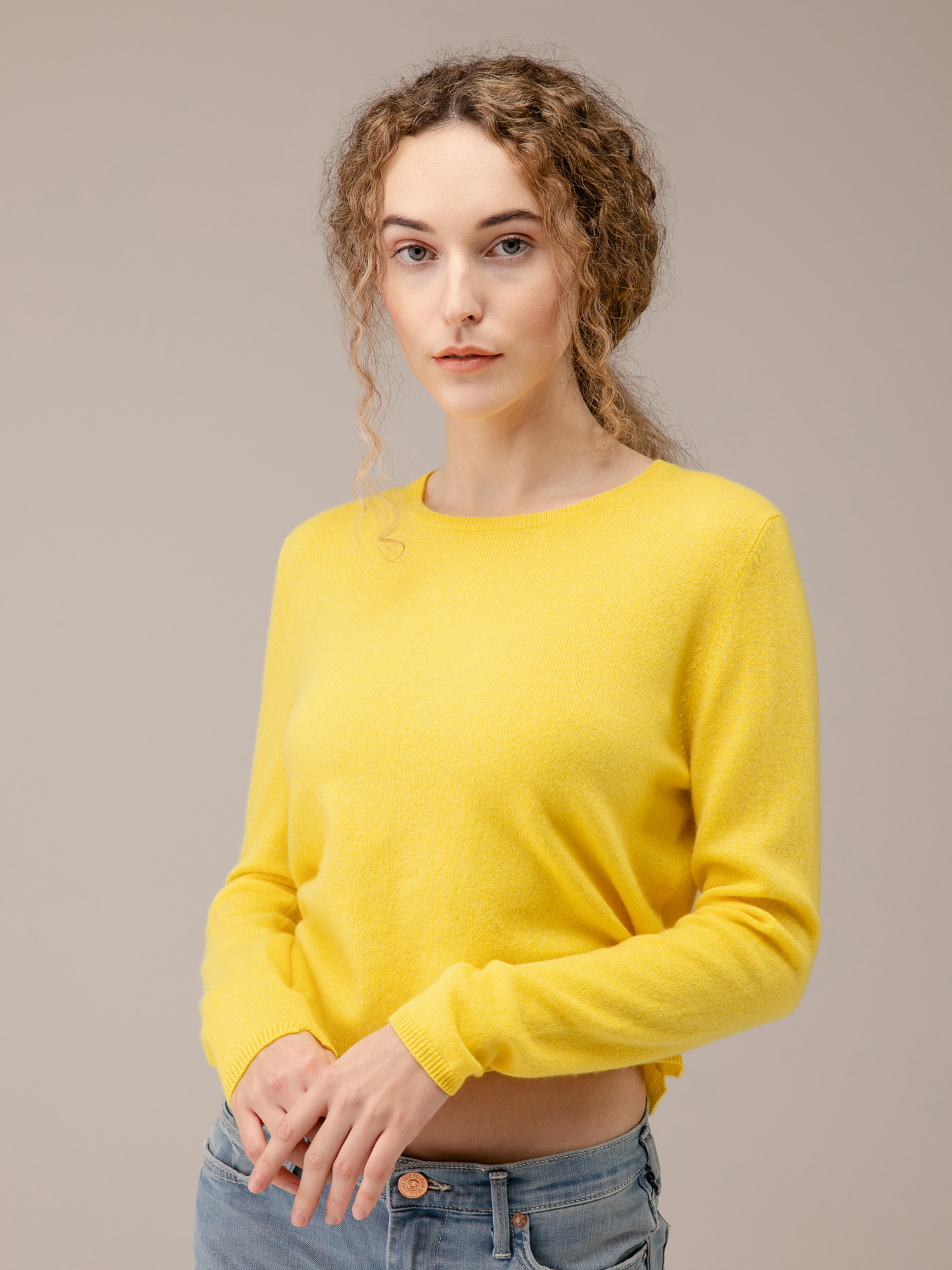 Detailansicht von Cropped Pullover aus Cashmere von ALLUDE