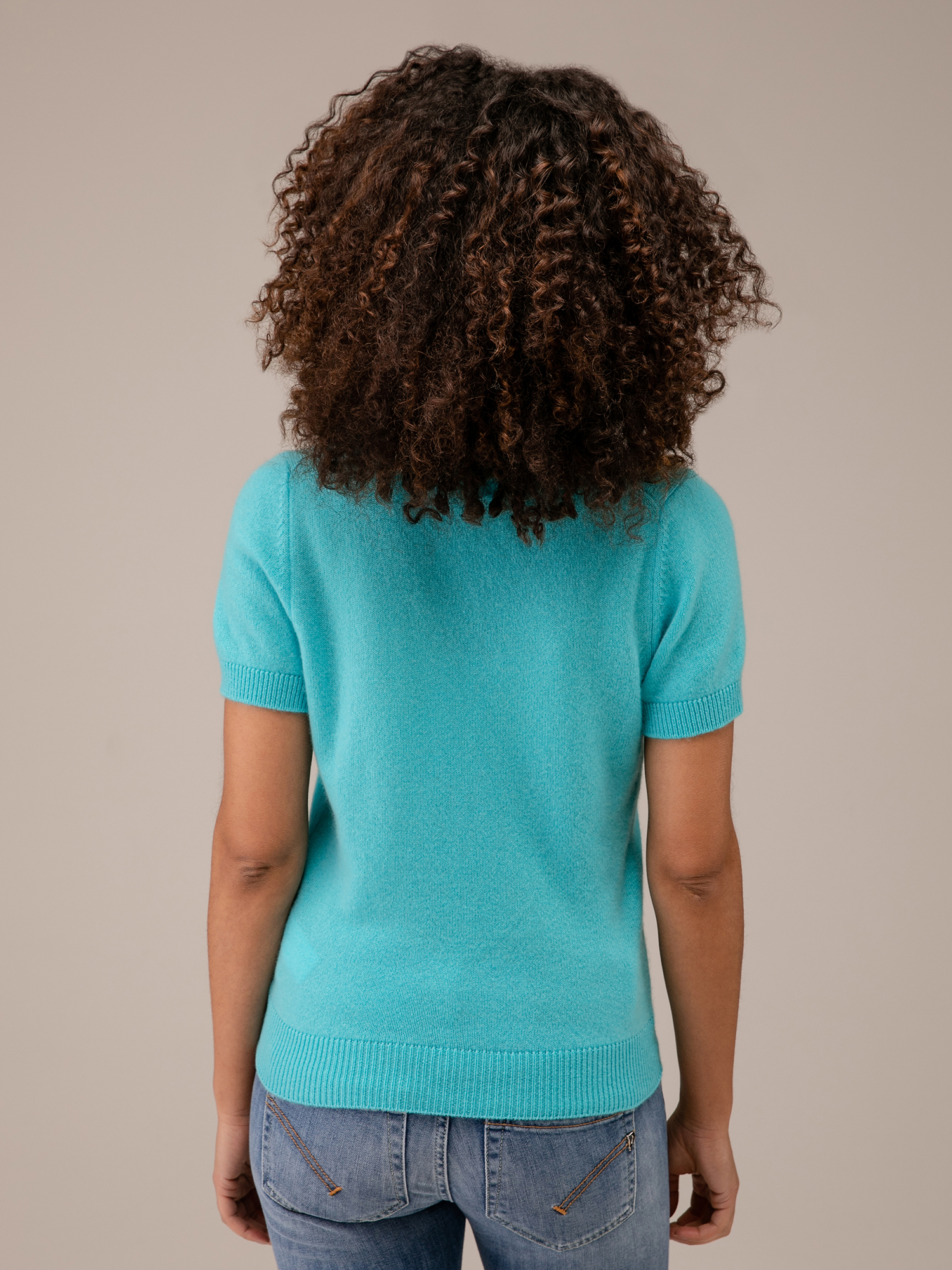 Detailansicht von Kurzarm-Pullover aus Cashmere von ALLUDE