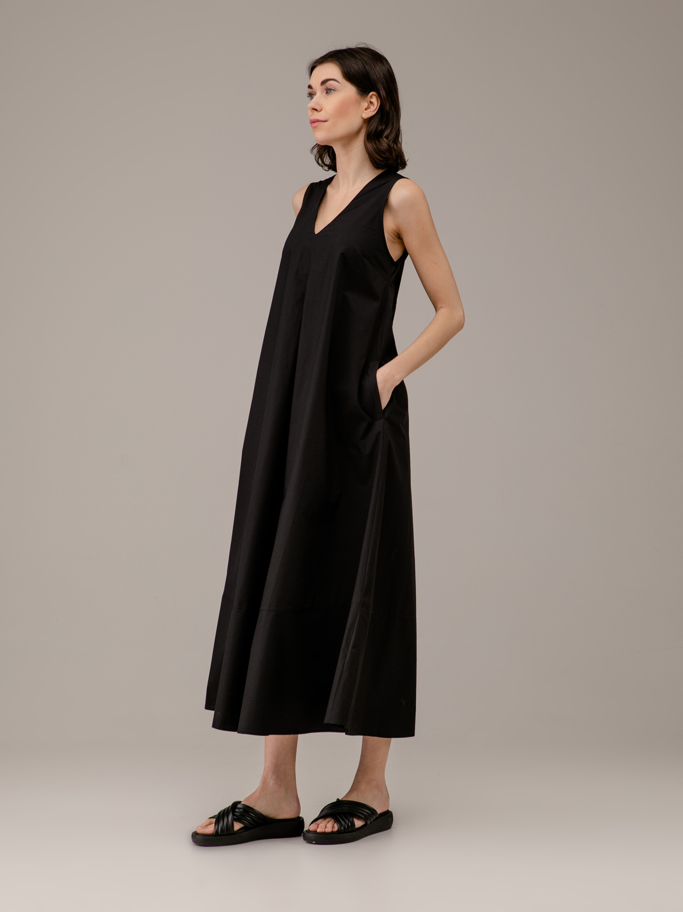 Detailansicht von Maxi-Kleid aus Baumwolle von ROBERTO COLLINA