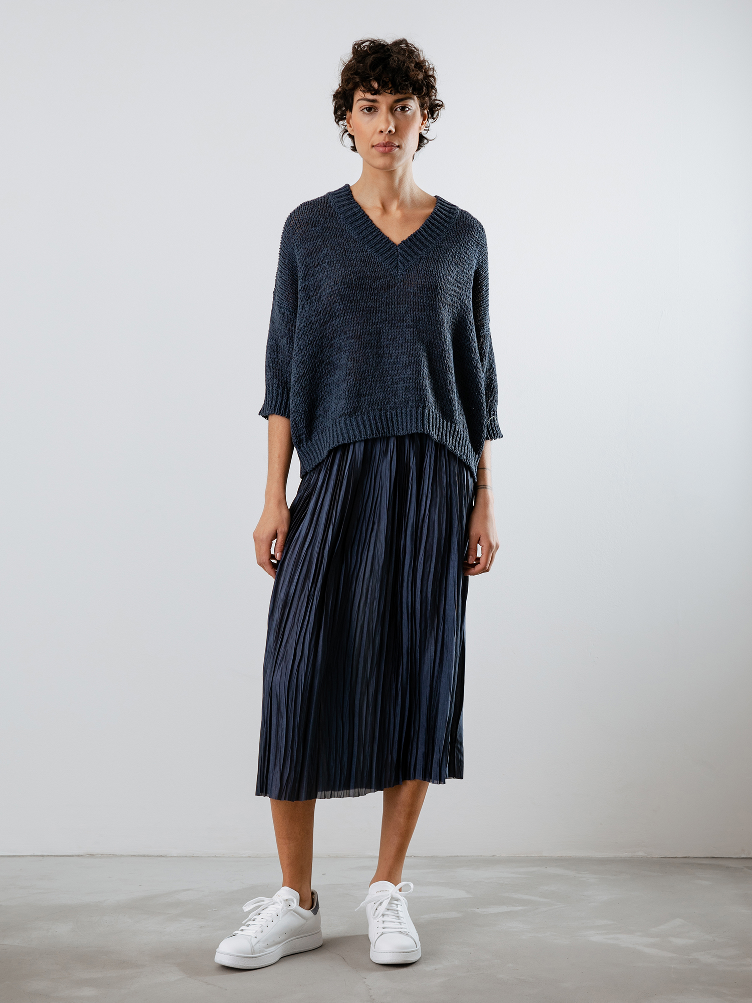 Detailansicht von Kurzarm-Pullover aus Baumwolle von ROBERTO COLLINA