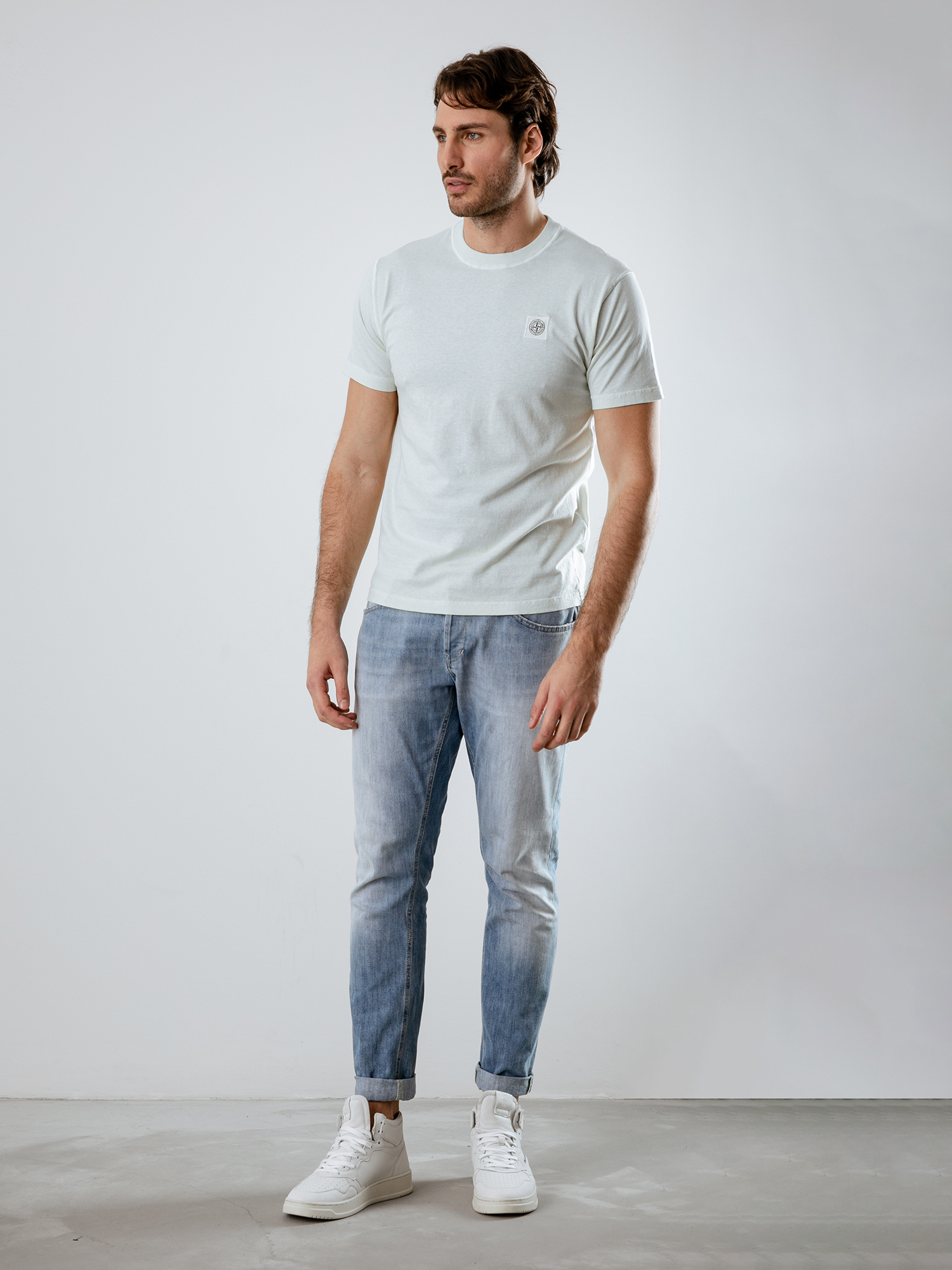 Detailansicht von T-Shirt aus Baumwolle von STONE ISLAND