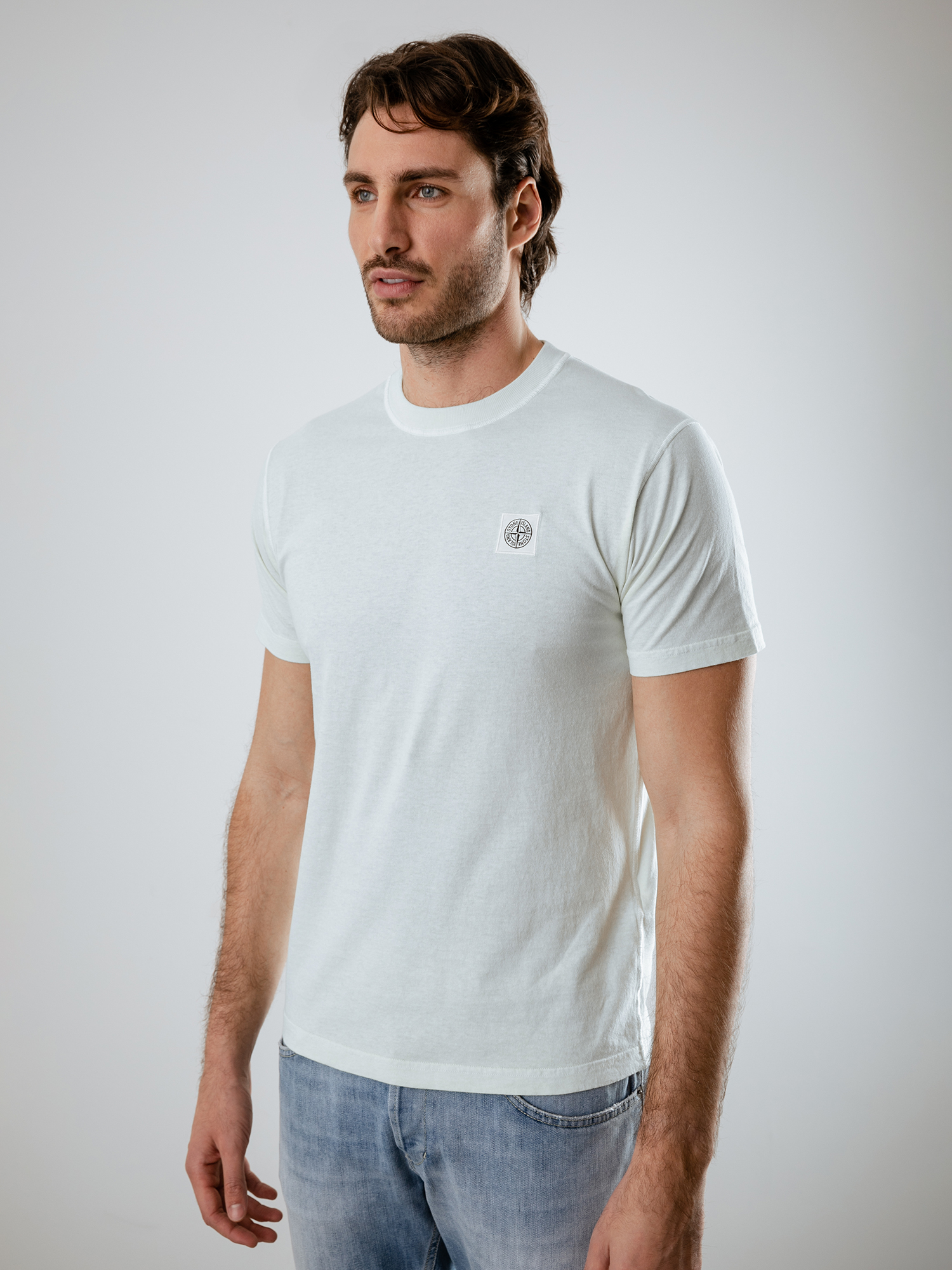 Detailansicht von T-Shirt aus Baumwolle von STONE ISLAND