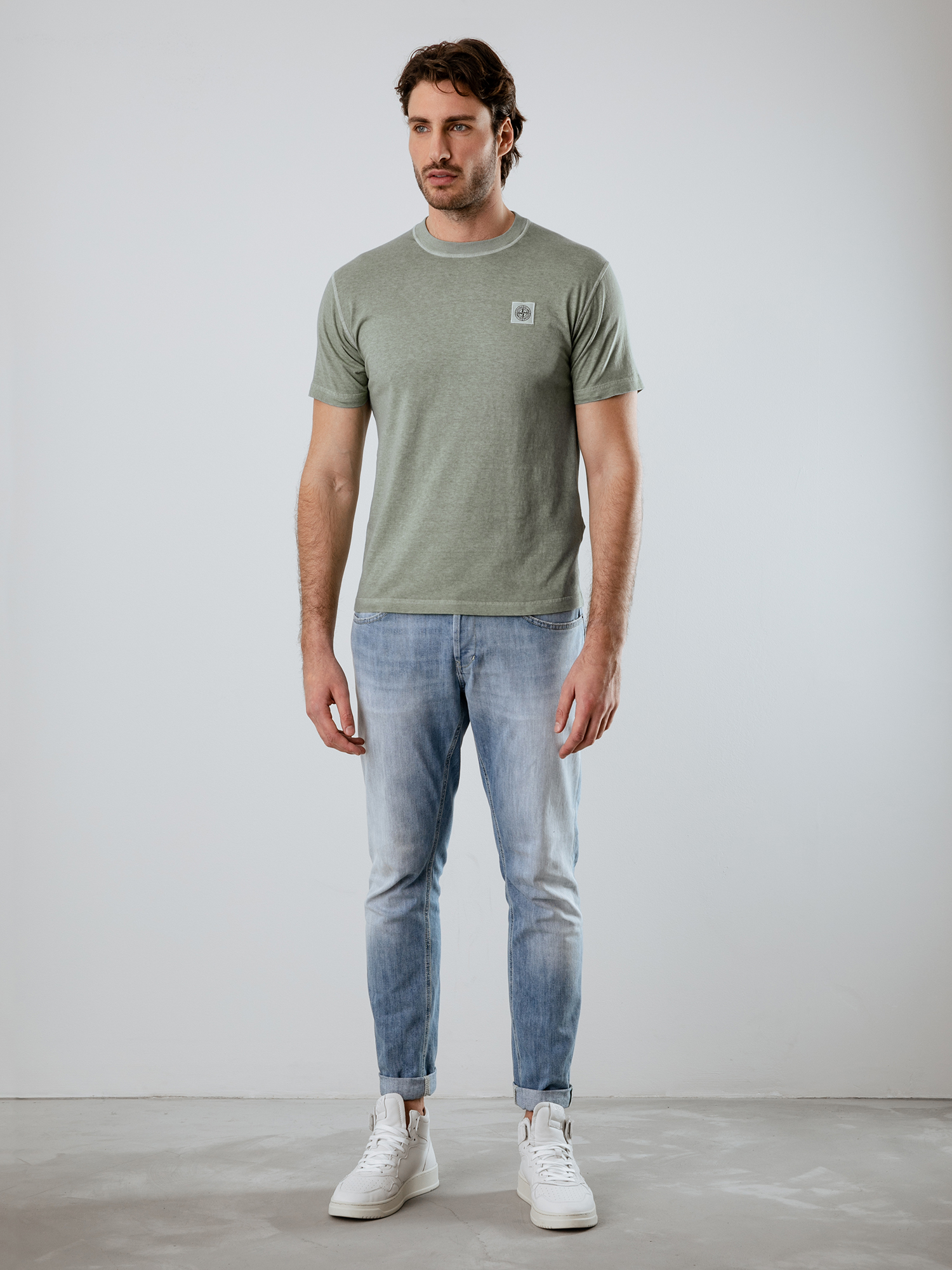 Detailansicht von T-Shirt aus Baumwolle von STONE ISLAND