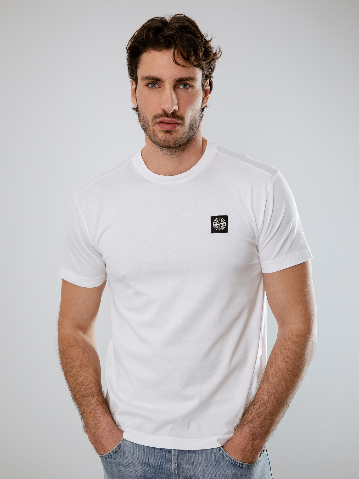 Detailansicht von T-Shirt aus Baumwolle von STONE ISLAND