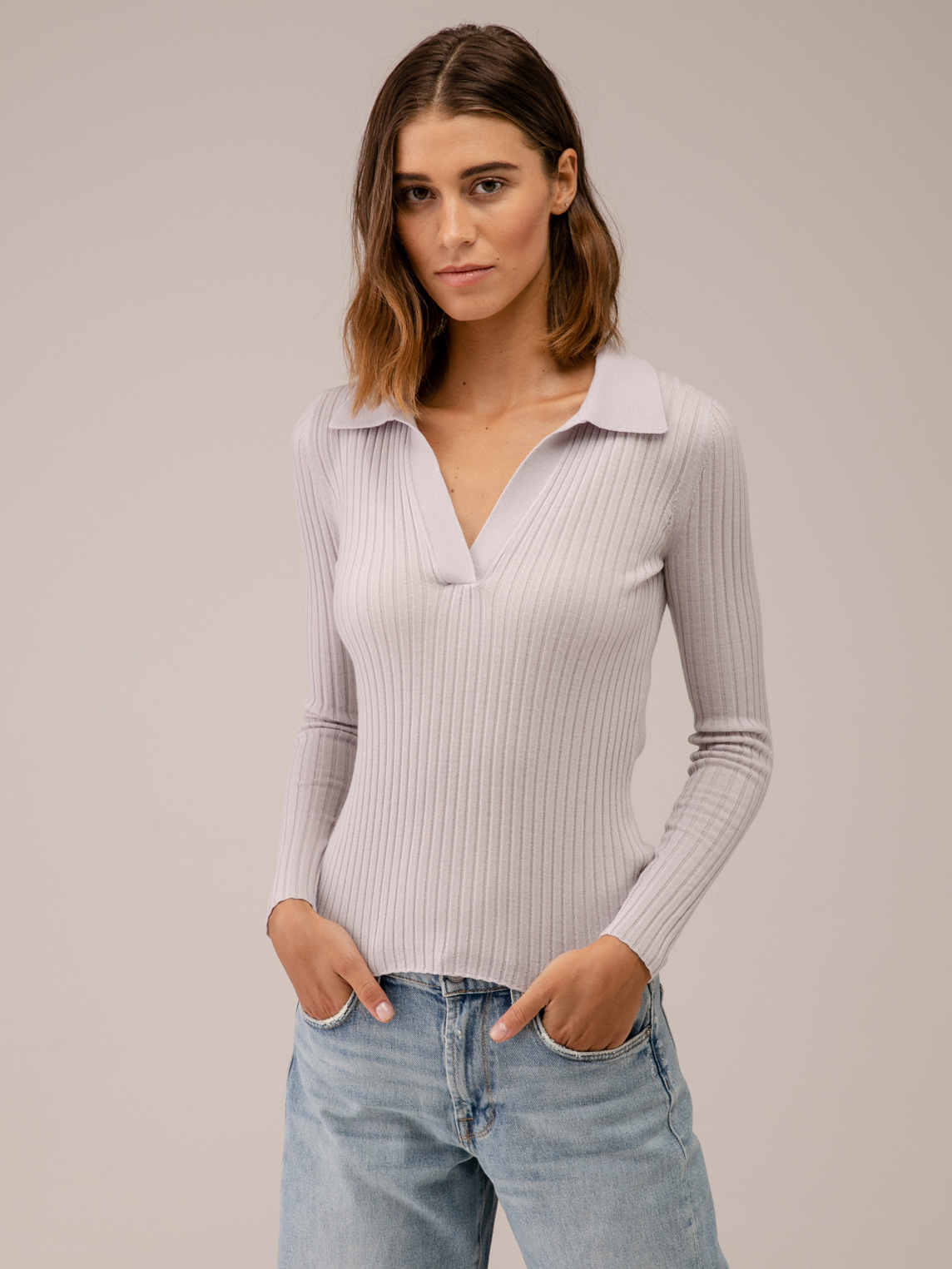 Detailansicht von Rippstrickpullover aus Merinowolle von DANIELS