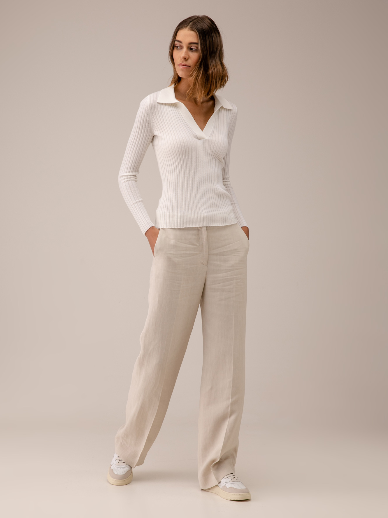 Detailansicht von Rippstrickpullover aus Merinowolle von DANIELS