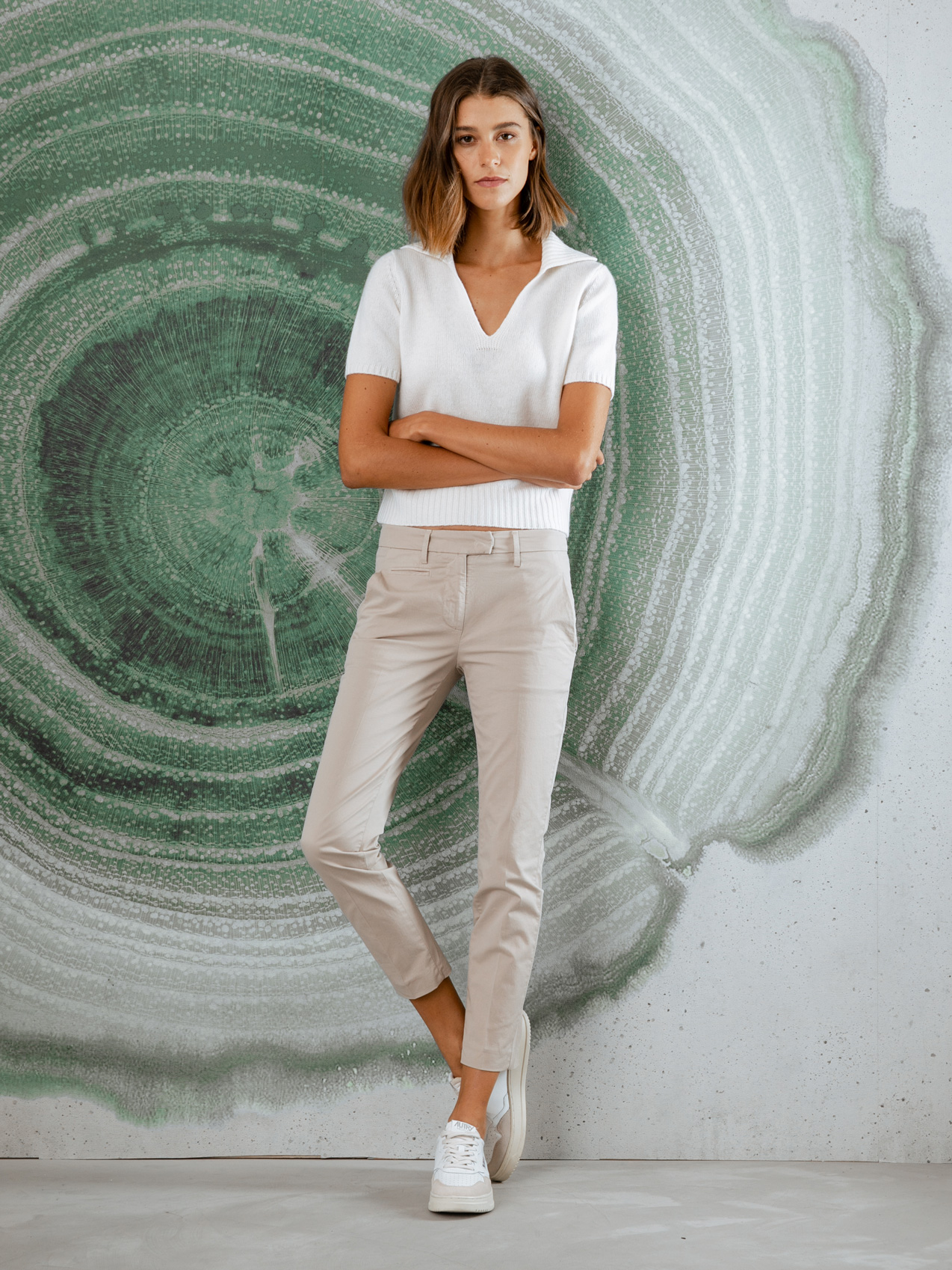 Detailansicht von Kurzarm-Pullover aus Schurwolle von ALLUDE