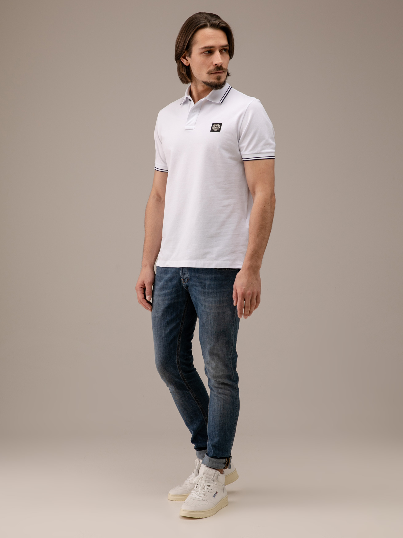 Detailansicht von Kurzarm-Poloshirt aus Baumwolle von STONE ISLAND