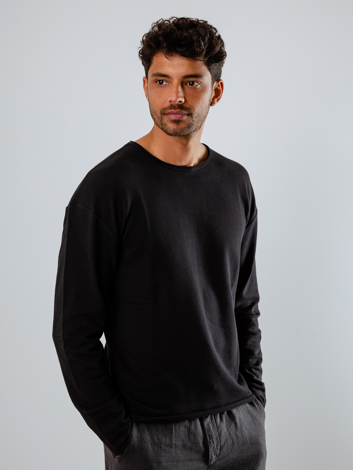 Detailansicht von Langarmshirt aus Baumwolle von KIEFERMANN