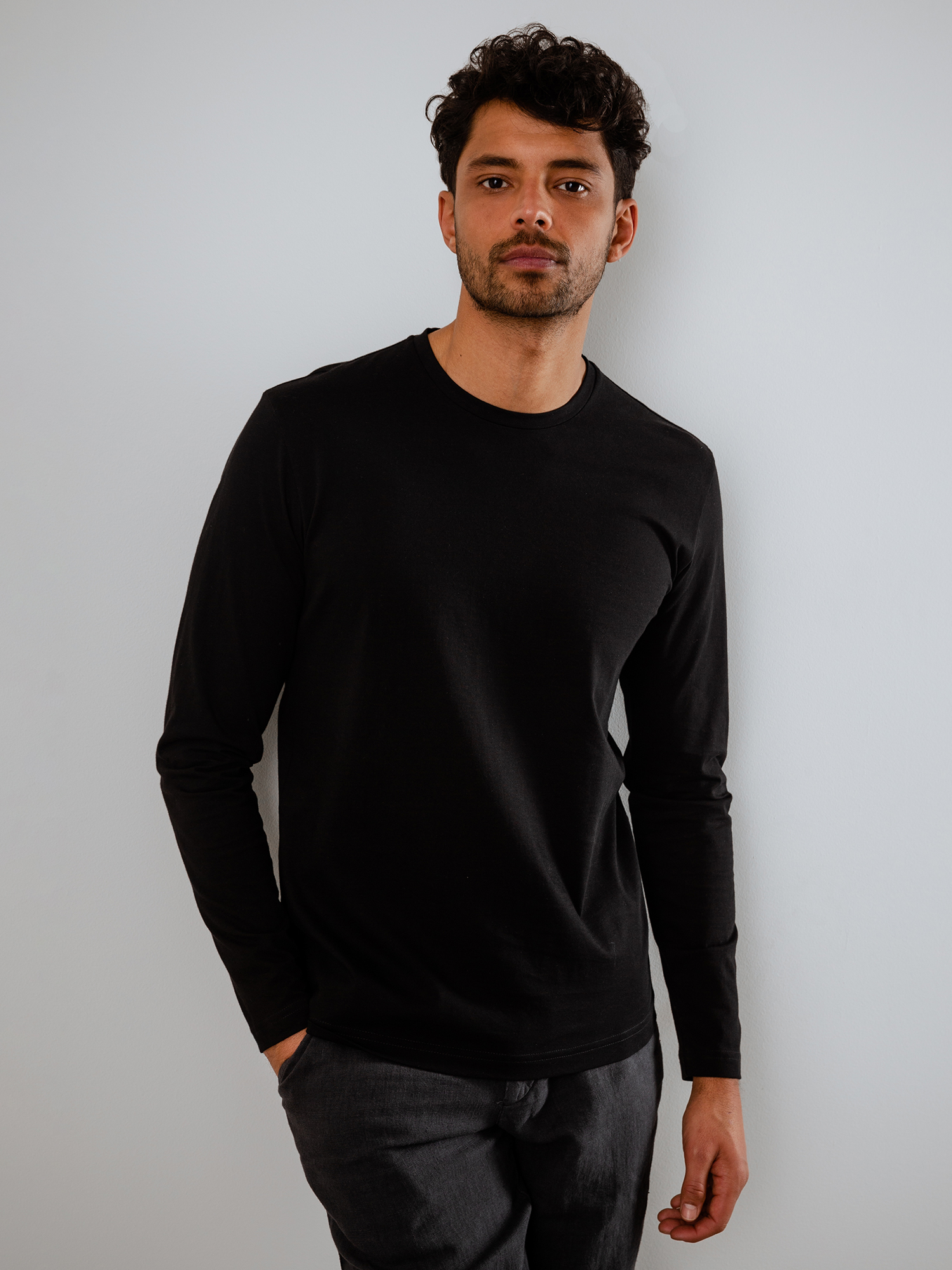 Detailansicht von Langarmshirt aus Baumwolle von STEFAN BRANDT