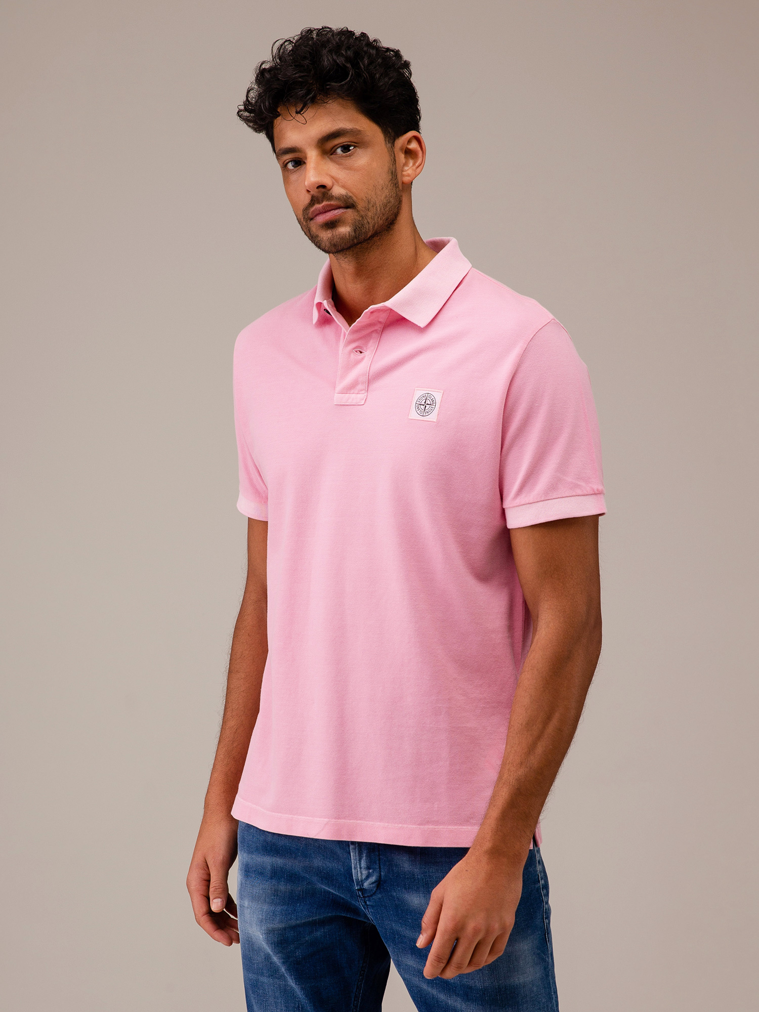 Detailansicht von Kurzarm-Poloshirt aus Baumwolle von STONE ISLAND