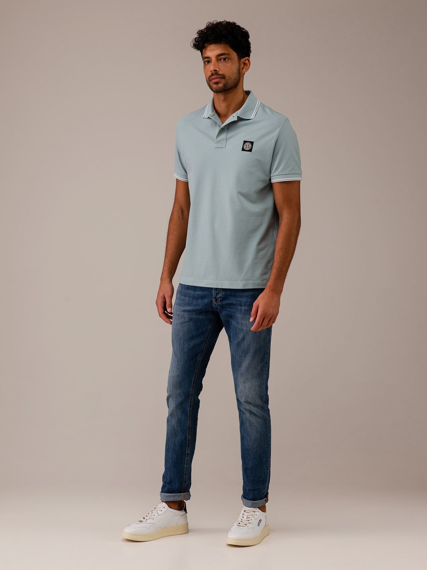 Detailansicht von Kurzarm-Poloshirt aus Baumwolle von STONE ISLAND