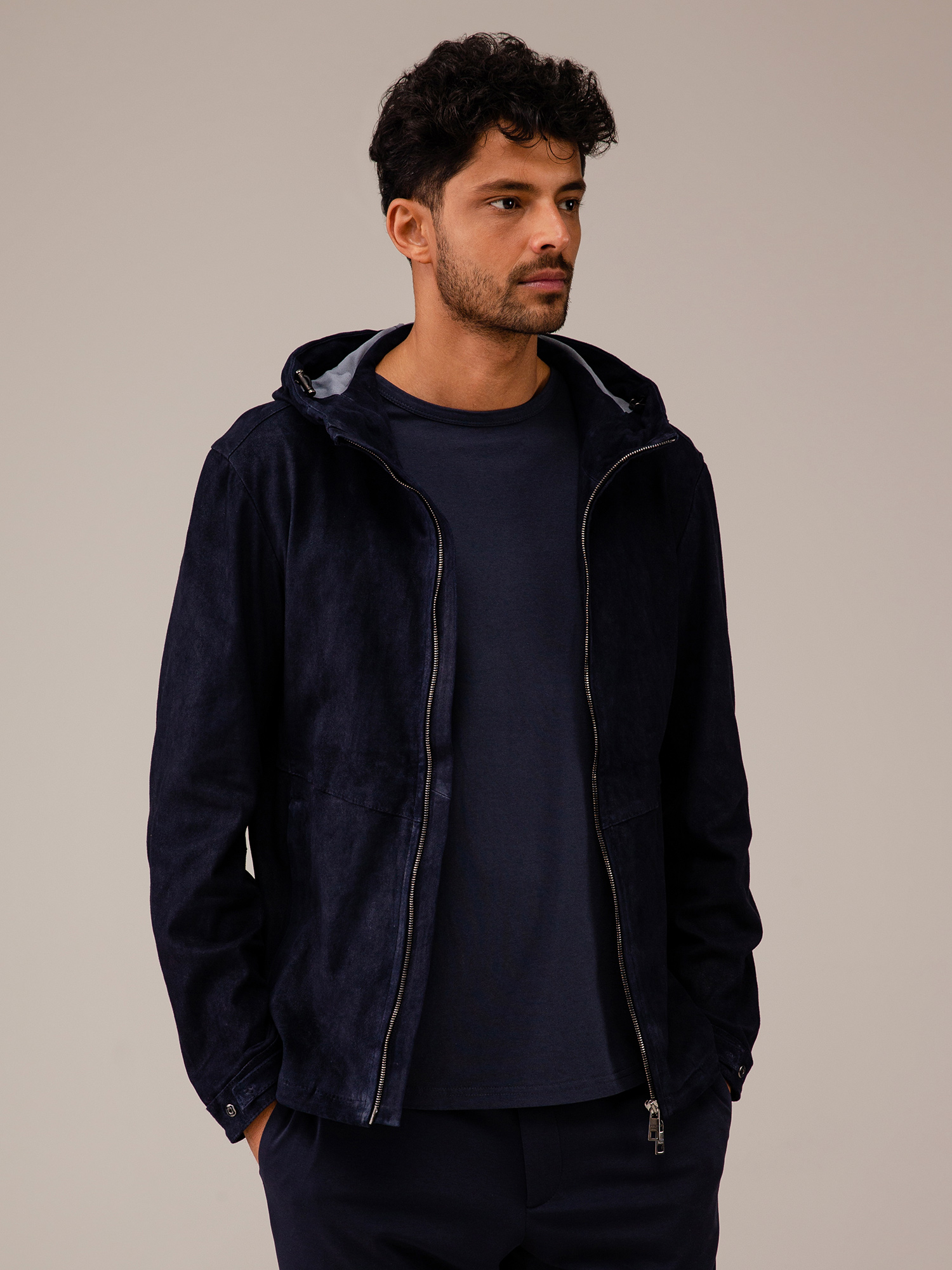 Detailansicht von Lederjacke von GIORGIO BRATO